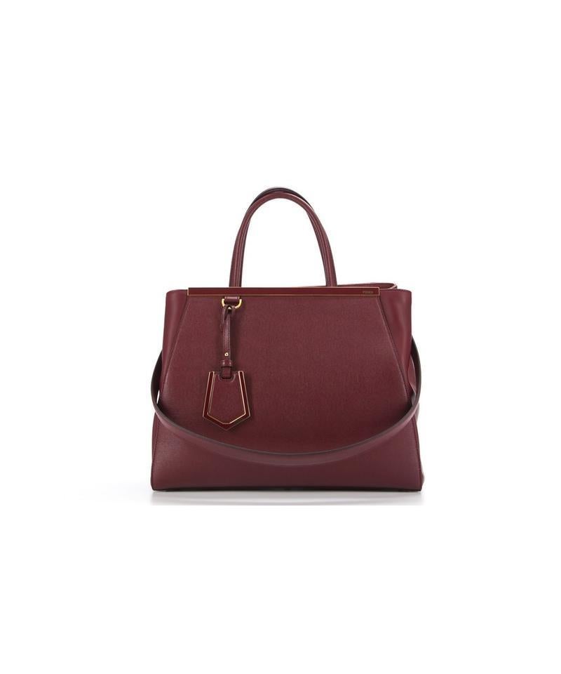 Fendi Burgundy Jours 2way 868399 Red Leather Tote For Sale 4
