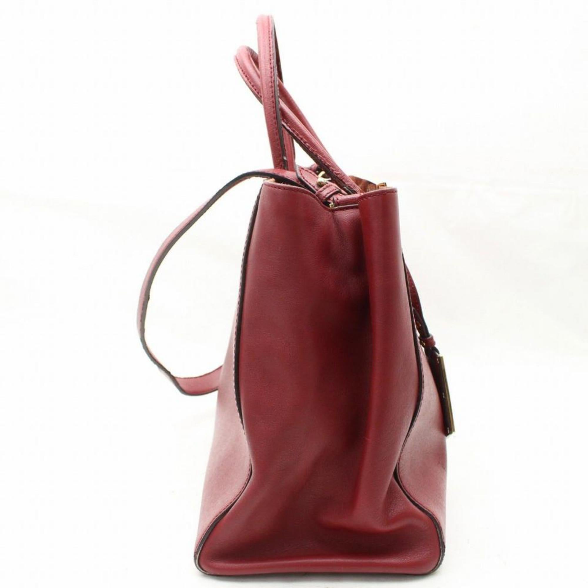 Fendi Burgundy Jours 2way 868399 Red Leather Tote For Sale 6