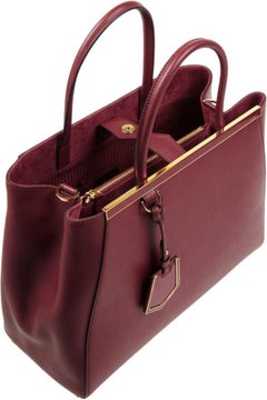 Fendi Burgundy Jours 2way 868399 Red Leather Tote