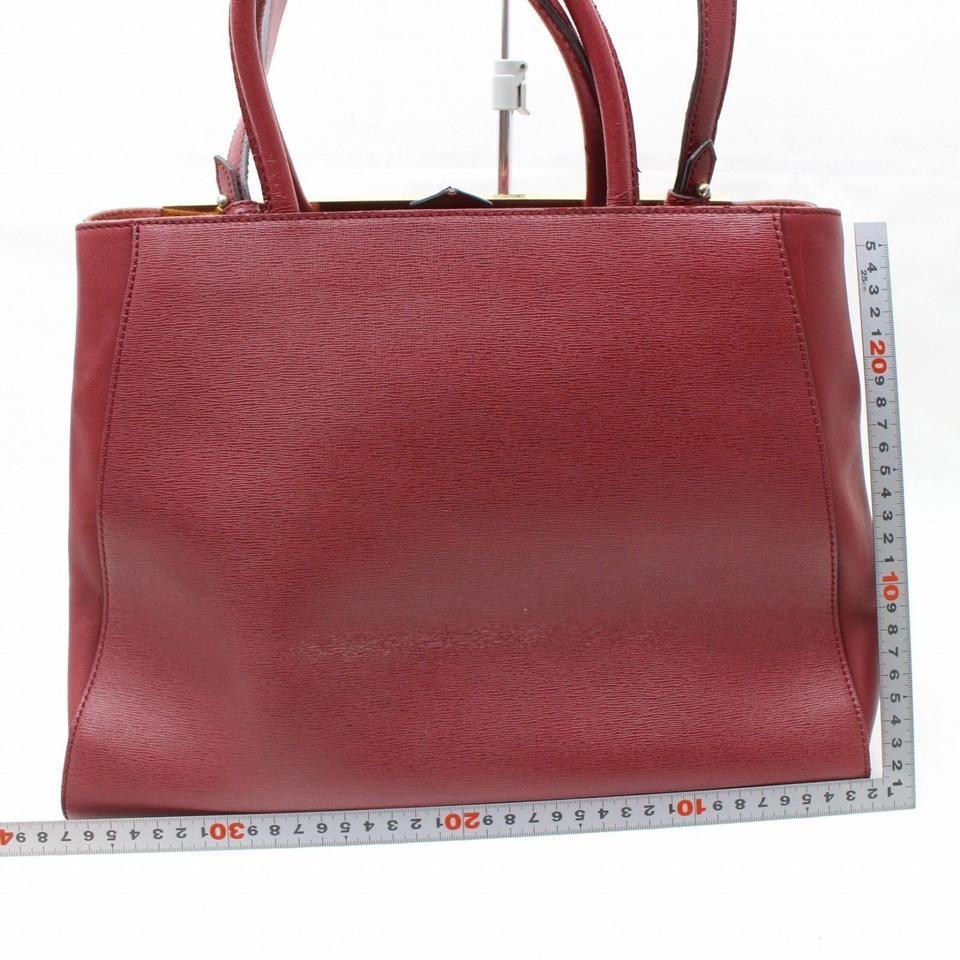 Women's Fendi Burgundy Jours 2way 868399 Red Leather Tote For Sale