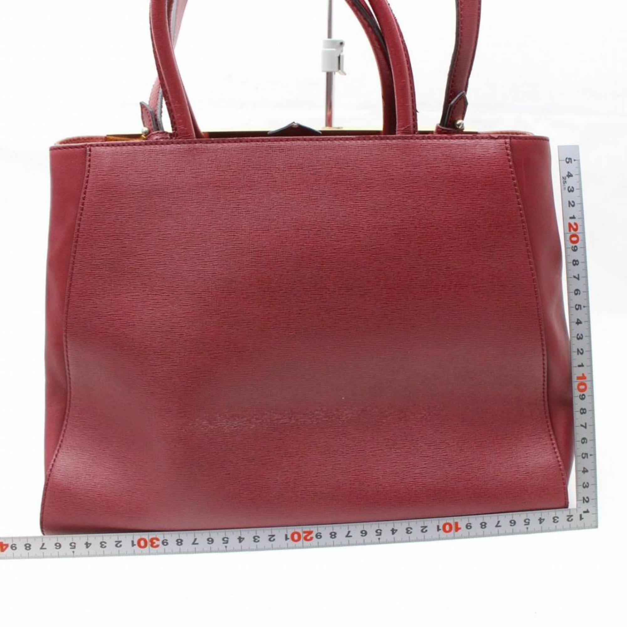 Fendi Burgundy Jours 2way 868399 Red Leather Tote For Sale 4