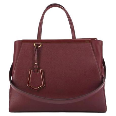 Fendi Burgundy Jours 2way 868399 Red Leather Tote