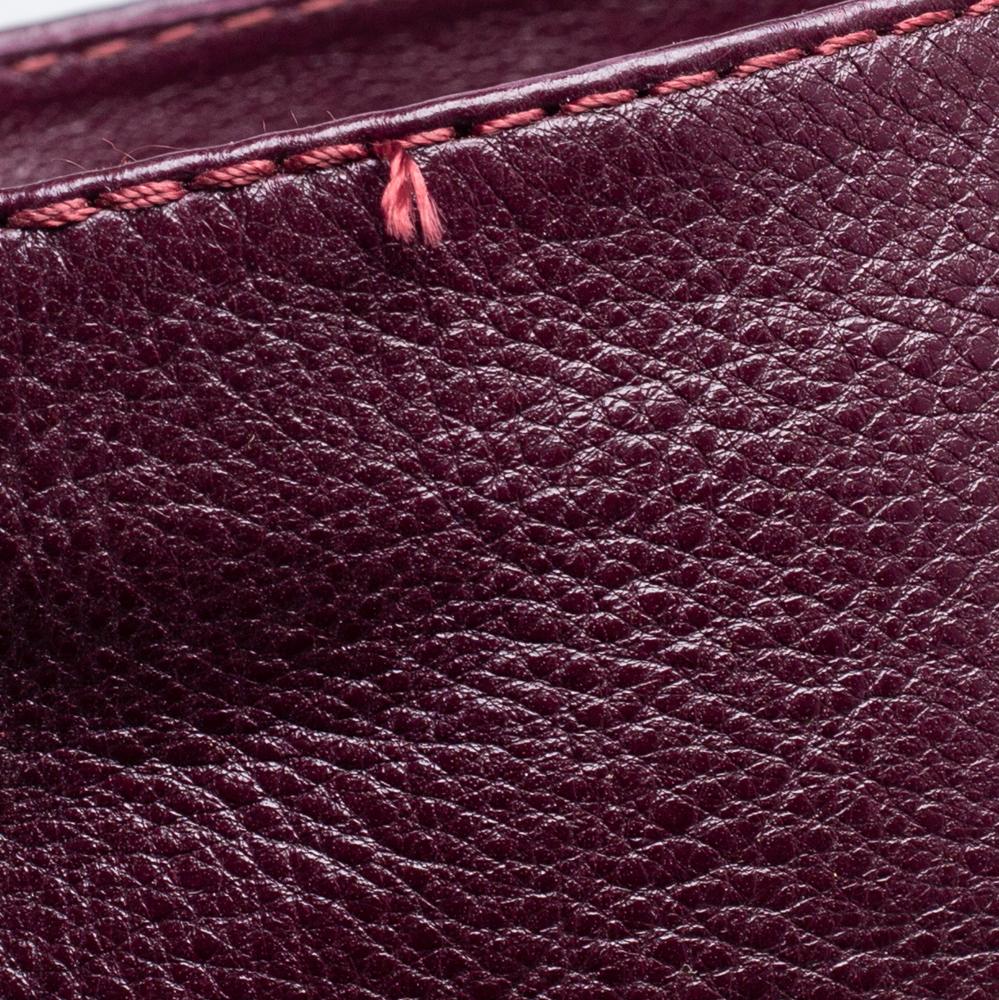 Fendi, pelle borgogna, stivali con fibbia al ginocchio misura 40. 4