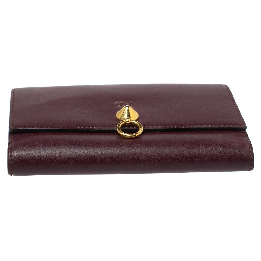 Fendi Burgundy Leather By The Way Wallet 1