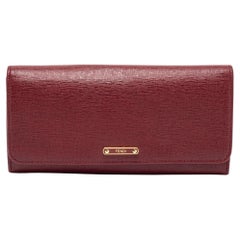 Fendi Burgundy Leather Continental Wallet