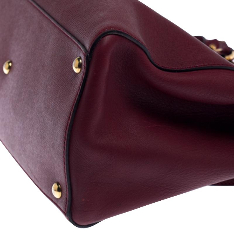 Fendi Tote media 2jours in pelle borgogna 2