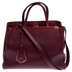 Fendi Tote media 2jours in pelle borgogna