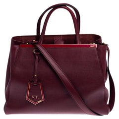 Fendi Burgundy Leather Medium 2jours Tote