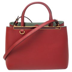 Fendi Burgunderfarbene Mini 2jours-Tasche aus Leder