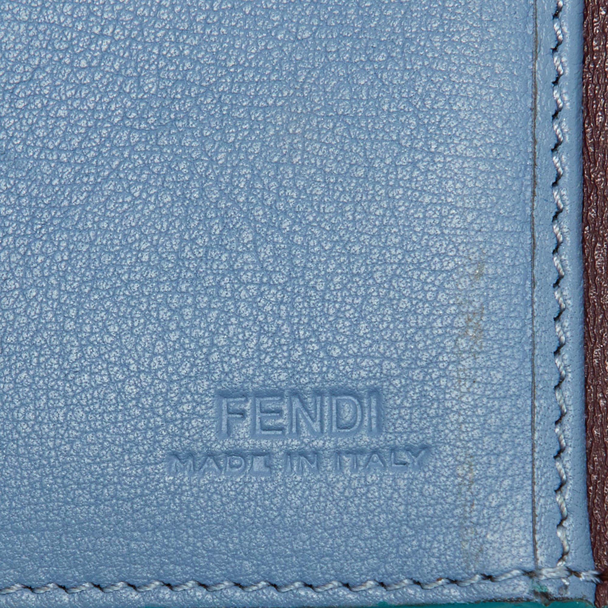 Fendi Burgundy Leather Peekaboo Trifold Wallet 4
