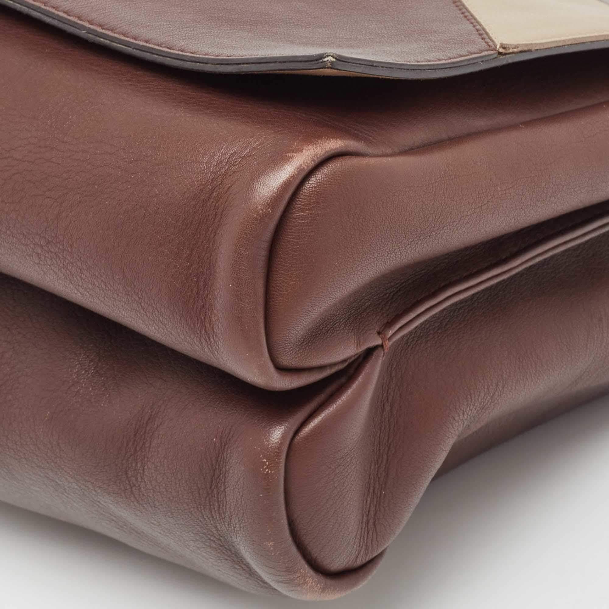 Fendi Burgundy/Multicolor Leather Large Claudia Shoulder Bag For Sale 9