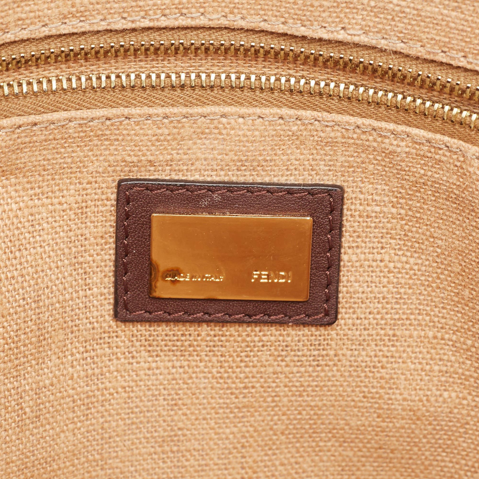 Fendi Burgundy/Multicolor Leather Large Claudia Shoulder Bag 2