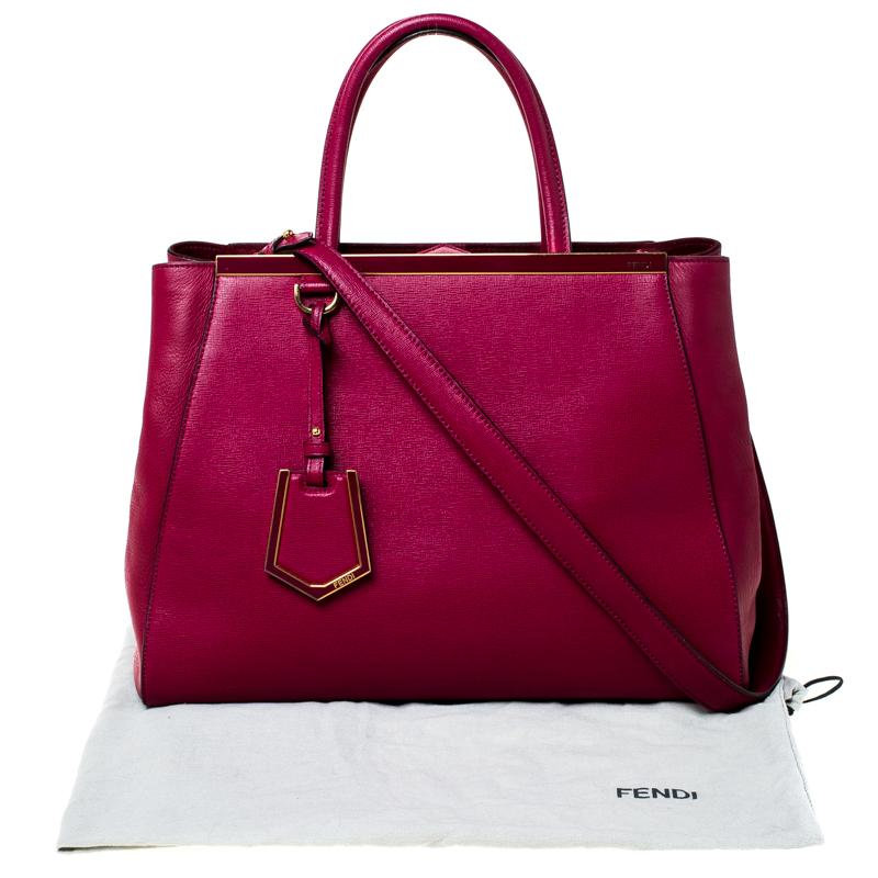 Fendi Burgundy Saffiano Leather Large 2Jours Tote 8