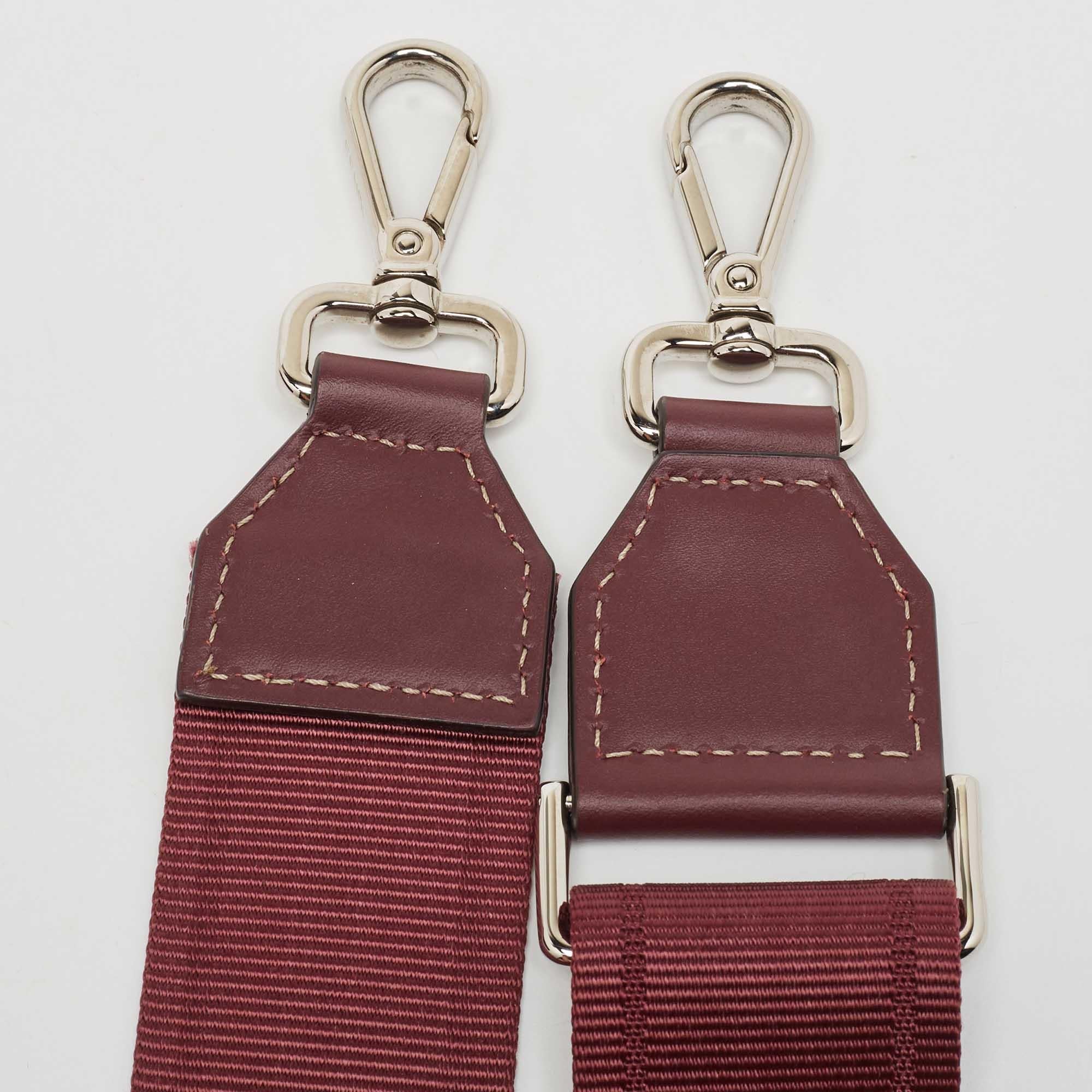 Fendi Burgundy Shadow Leather Soft Trunk Baguette Bag For Sale 1