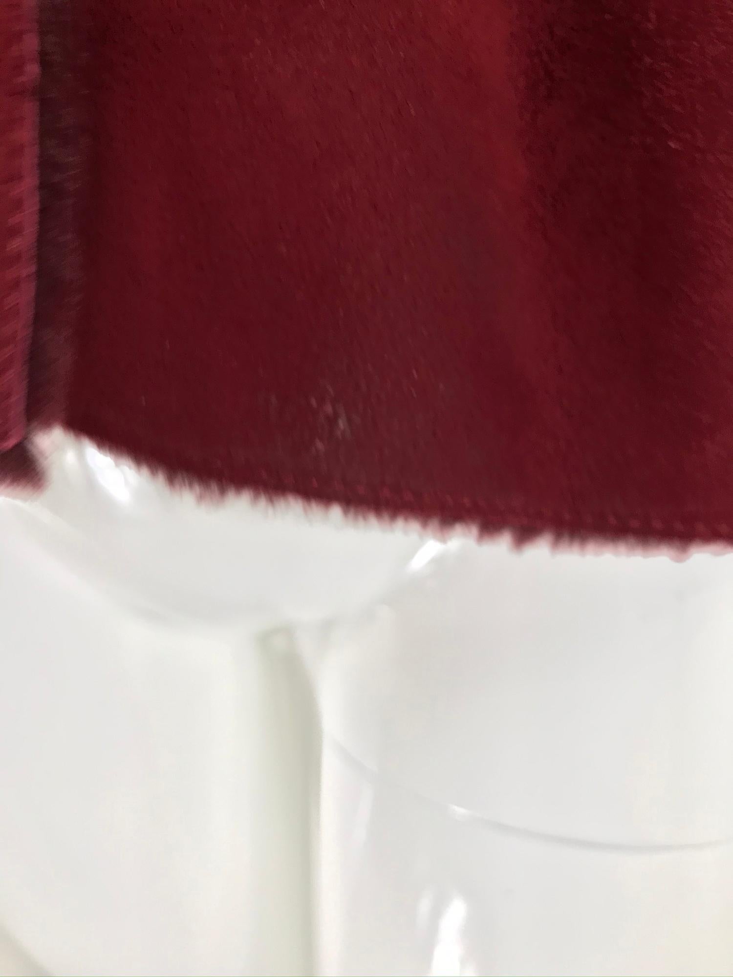 Fendi Burgundy Shearling button Front Jacket 7