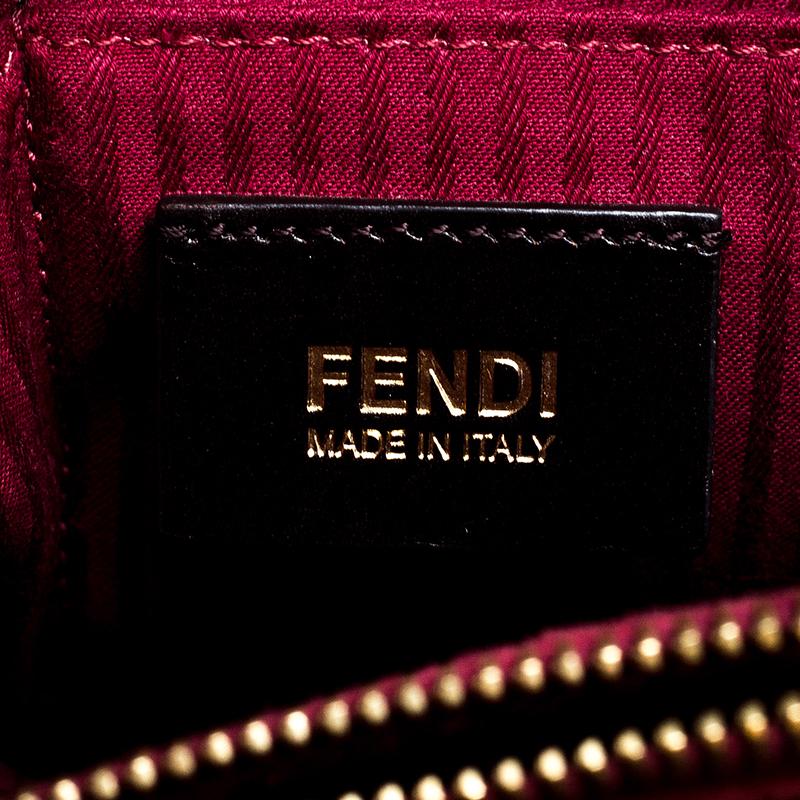 Fendi Burgundy Vitello Leather Medium 2Jours Elite Tote 4