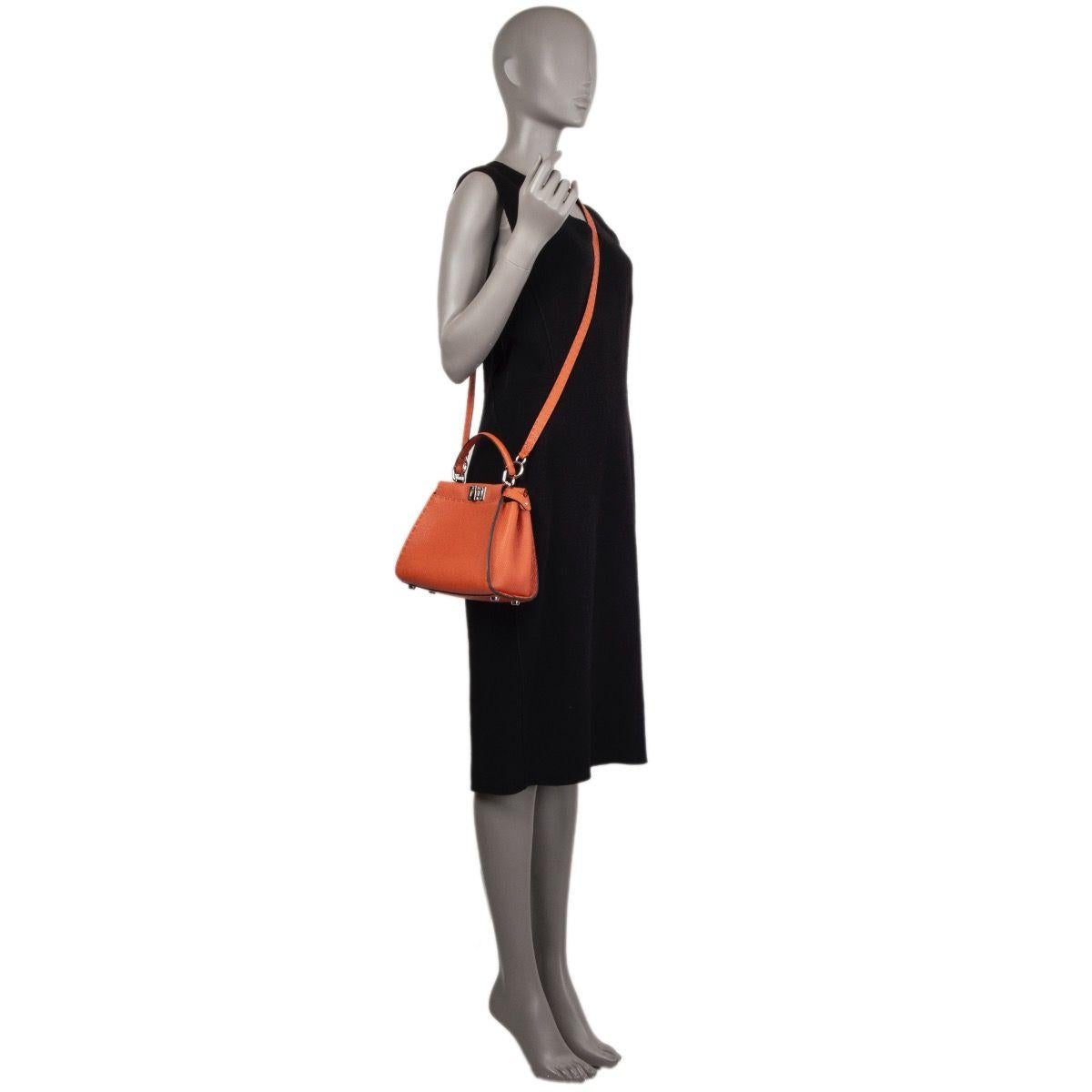 Women's FENDI burnt orange leather SELLERIA PEEKABOO MINI Shoulder Bag