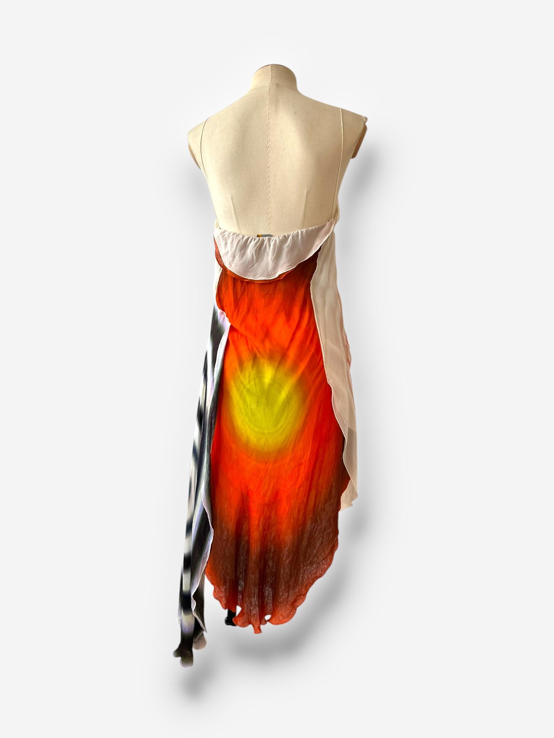 Fendi by Karl Lagerfeld, 2008 Printed Silk Dress Beige en venta