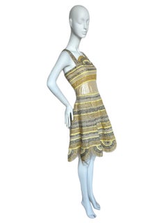 FENDI by KARL LAGERFELD 2008 Vintage Runway Yellow Dress Embellished