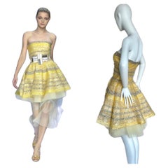 FENDI par KARL LAGERFELD 2008 - Vintage Runway - Mini robe bustier jaune