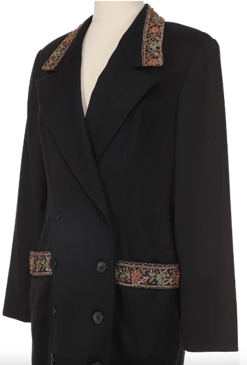 Fendi by Karl Lagerfeld Black Blazer Dress with Embellishments In Excellent Condition For Sale In New York, NY