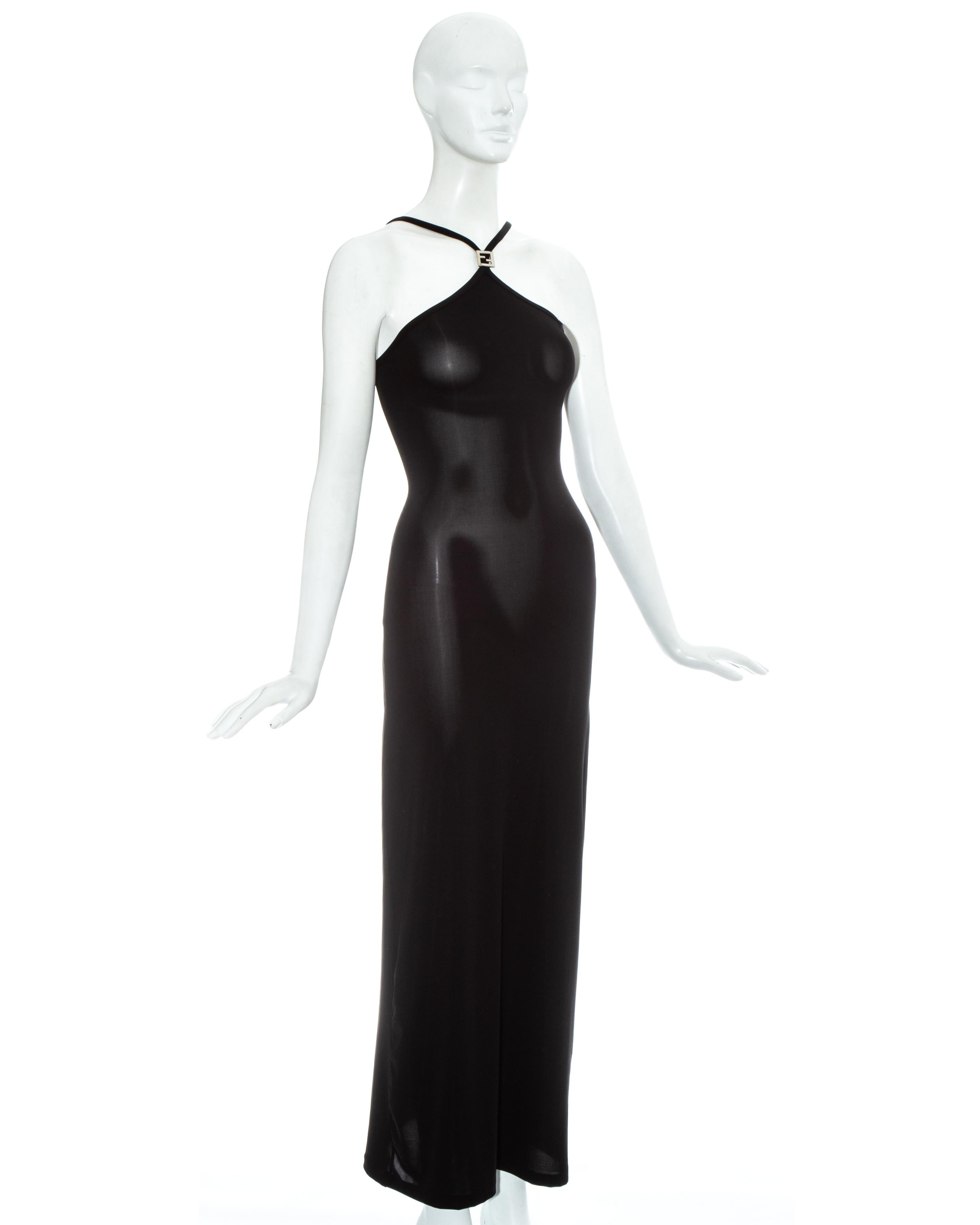 Fendi by Karl Lagerfeld black lycra maxi dress, ss 1997 at 1stDibs ...