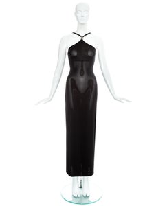Fendi by Karl Lagerfeld black lycra maxi dress, ss 1997