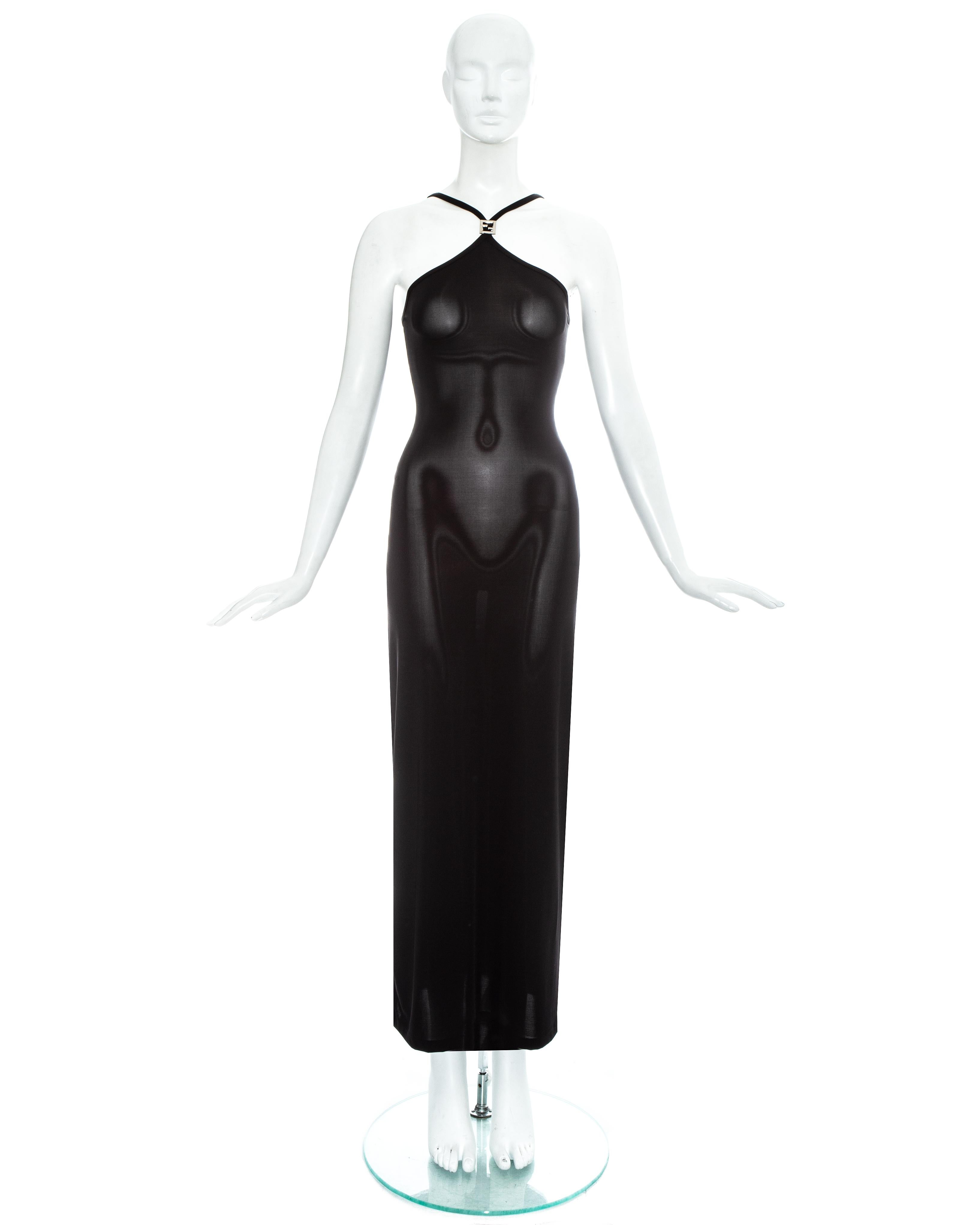 Fendi by Karl Lagerfeld black lycra maxi dress, ss 1997 at 1stDibs ...