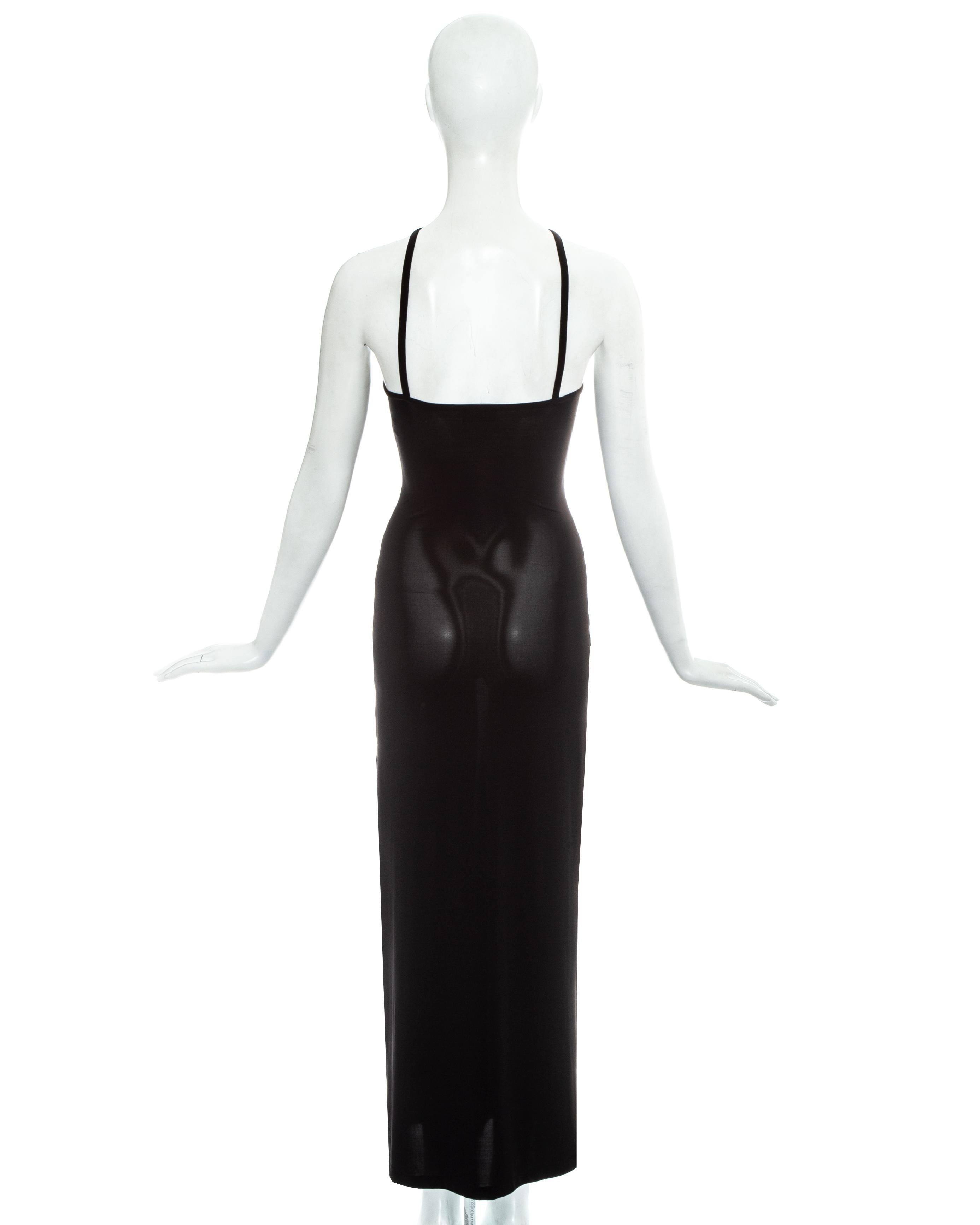 Fendi by Karl Lagerfeld black lycra maxi dress, ss 1997 In Excellent Condition For Sale In London, London