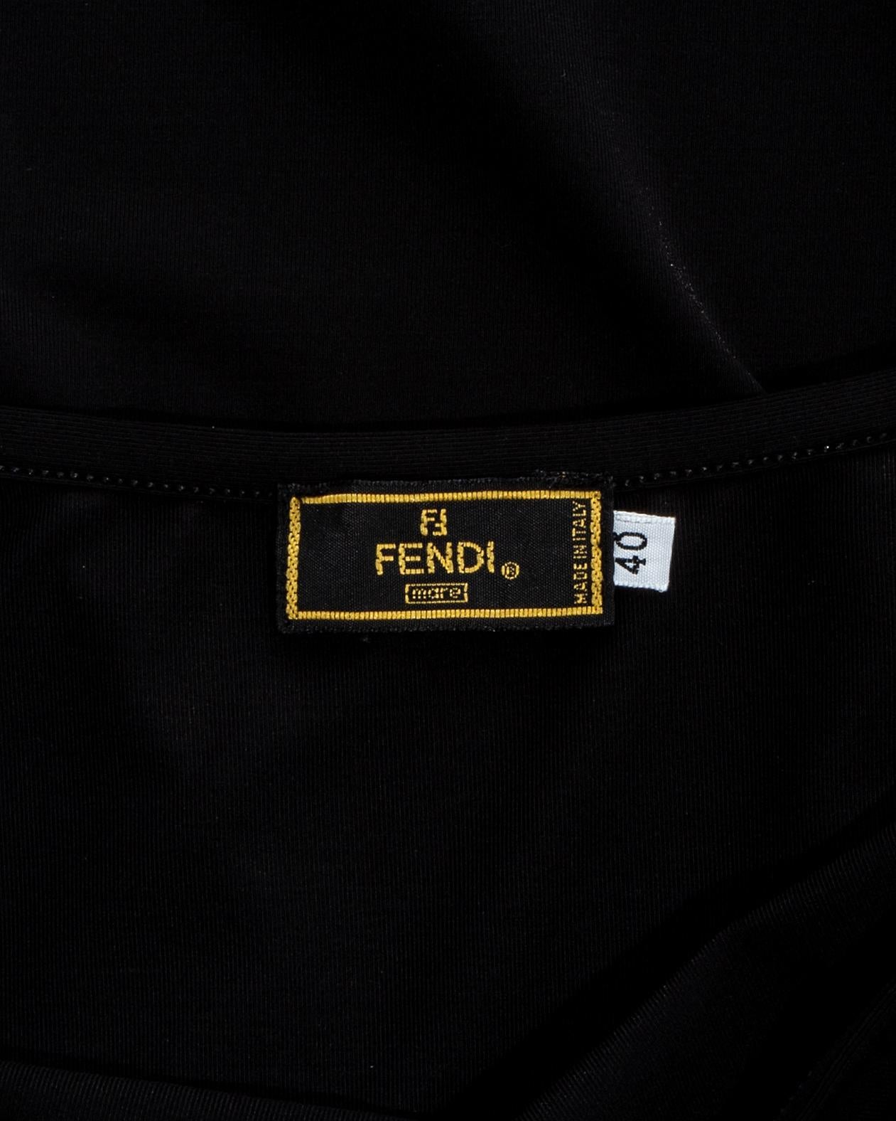 Women's Fendi by Karl Lagerfeld black lycra maxi dress, ss 1997 For Sale