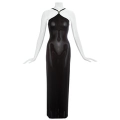 Fendi by Karl Lagerfeld black lycra maxi dress, ss 1997