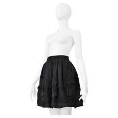 Vintage Fendi By Karl Lagerfeld Black Skirt With Beaded Appliques