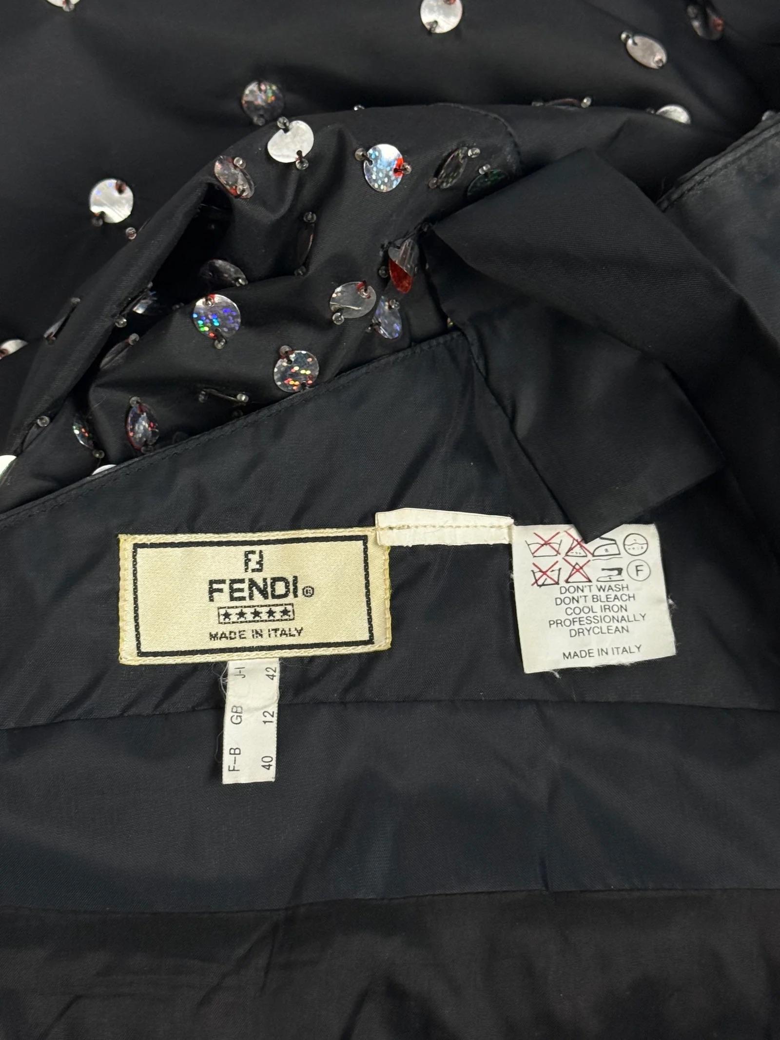 Fendi by Karl Lagerfeld Verschönertes Paillettenkleid, FW 1996 im Angebot 3