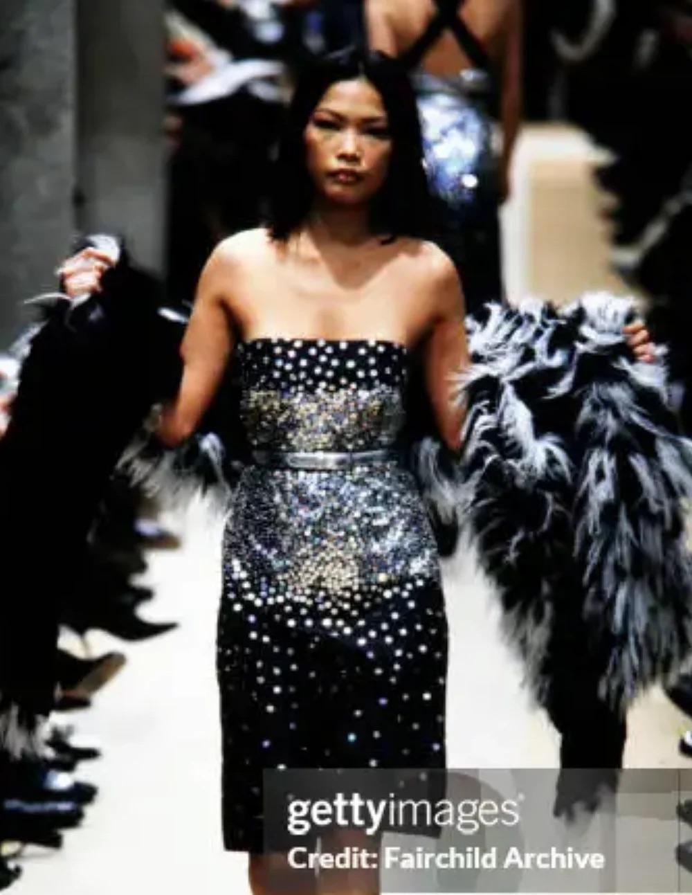 Fendi by Karl Lagerfeld Verschönertes Paillettenkleid, FW 1996 im Angebot 4