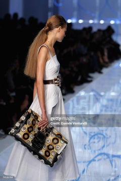 Fendi by Karl Lagerfeld Maxi Baguette Snake Skin Shoulder Bag – Spring 2008