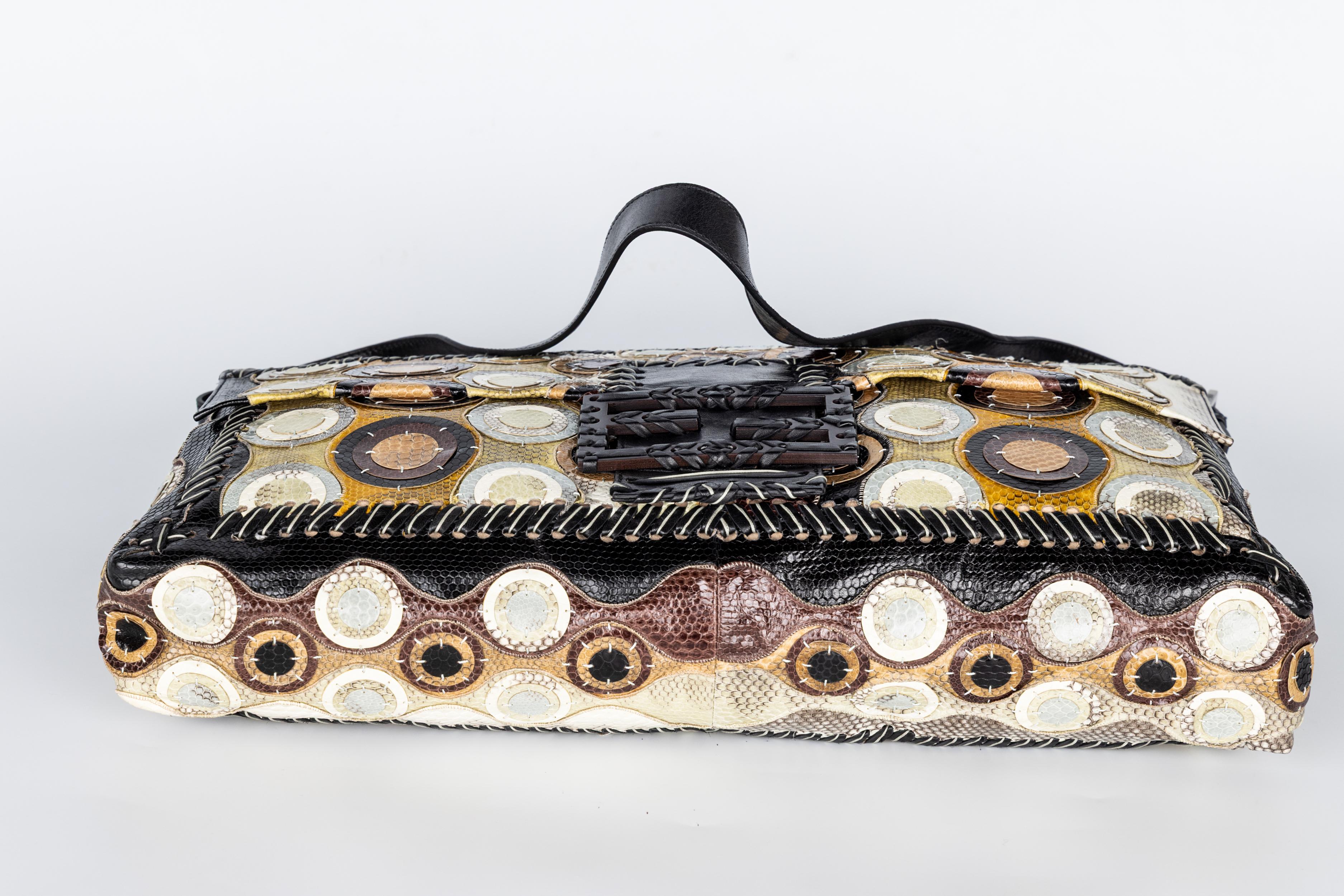 Fendi by Karl Lagerfeld Maxi Baguette Snake Skin Shoulder Bag – Spring 2008 For Sale 5