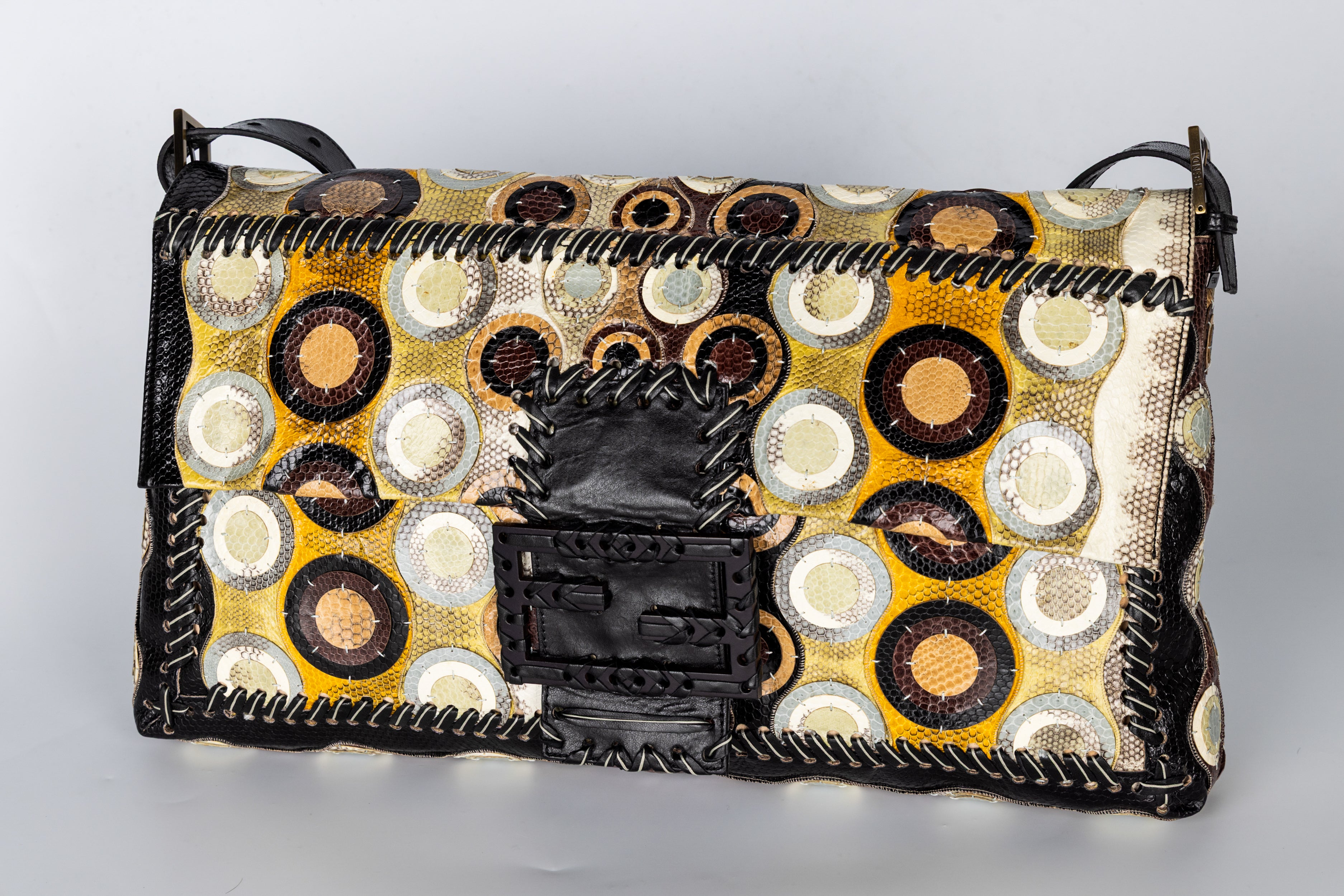 Fendi by Karl Lagerfeld Maxi Baguette Snake Skin Shoulder Bag – Spring 2008 For Sale