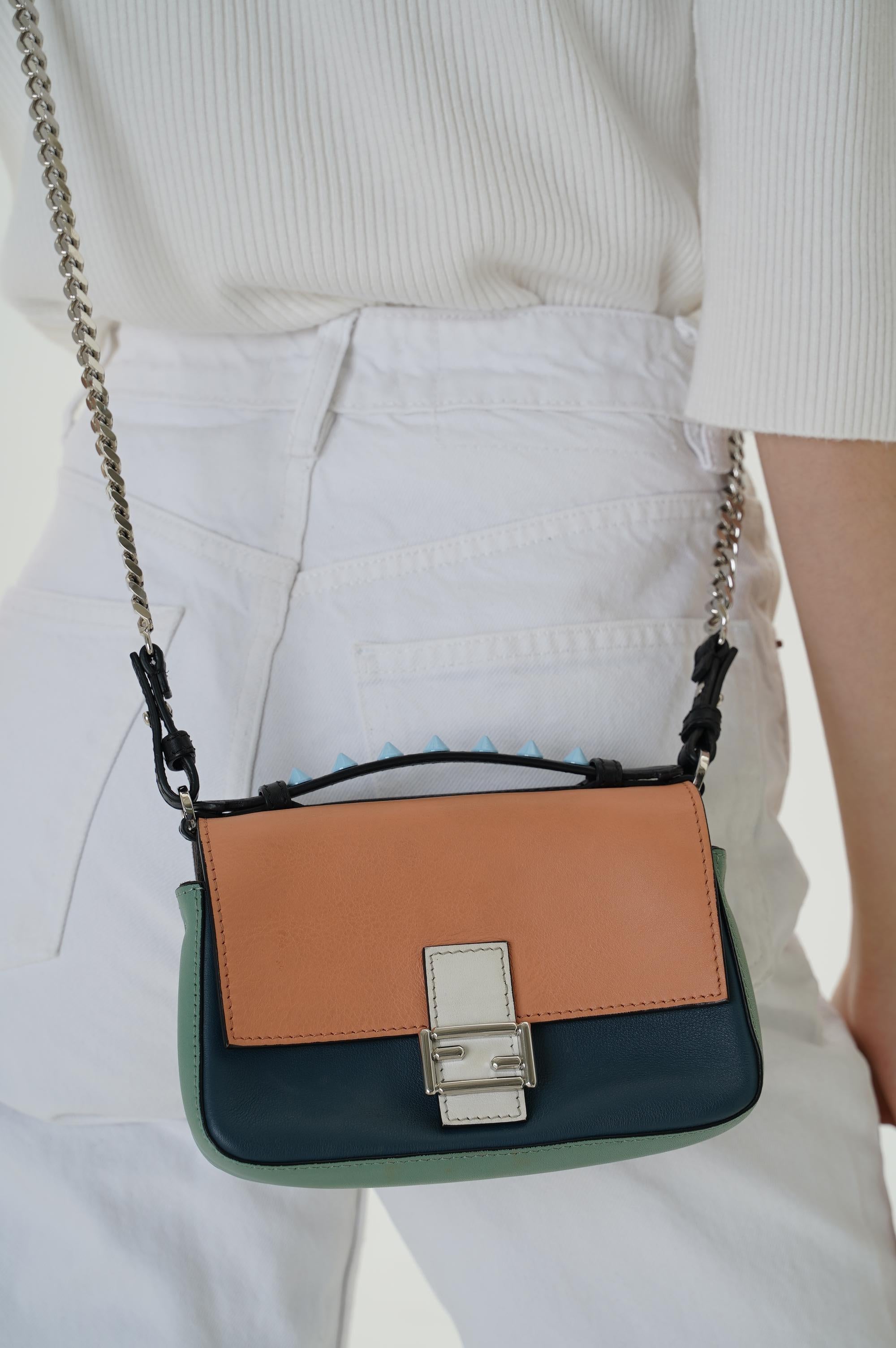 FENDI by Karl Lagerfeld Monster Double Micro Baguette Bag 2016 For Sale 8
