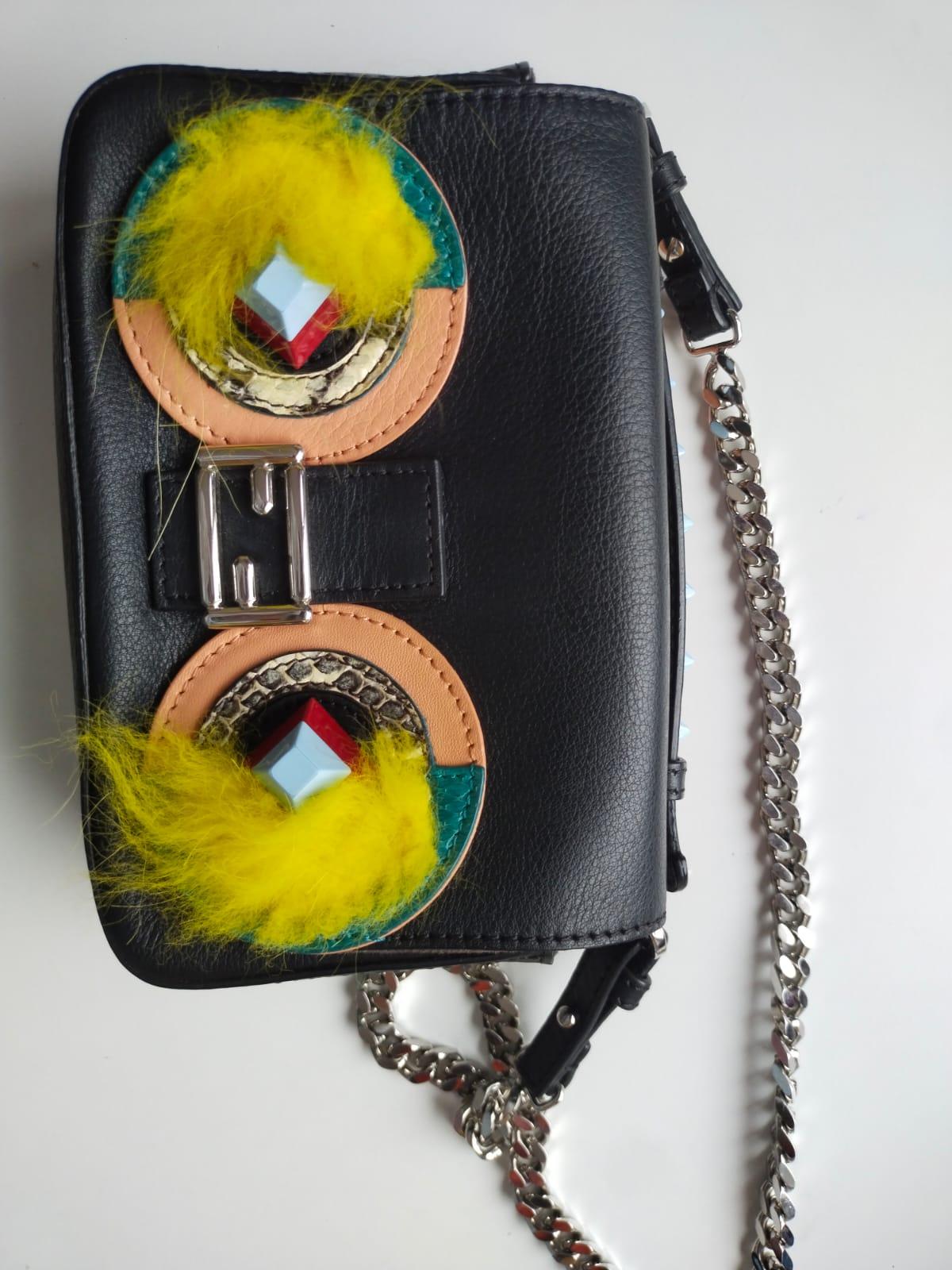 FENDI by Karl Lagerfeld Monster Double Micro Baguette Bag 2016 For Sale 3