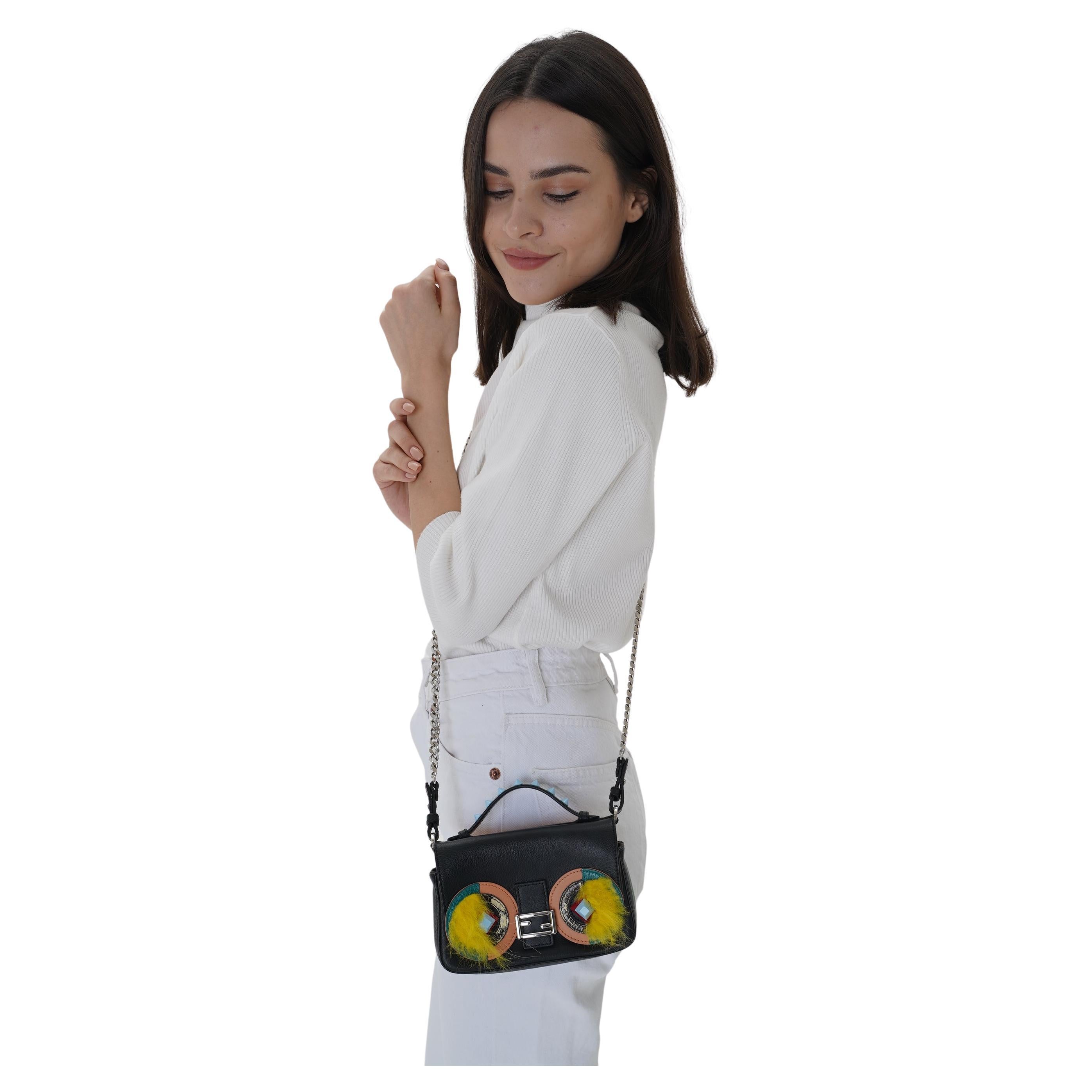 FENDI by Karl Lagerfeld Monster Double Micro Baguette Bag 2016 For Sale