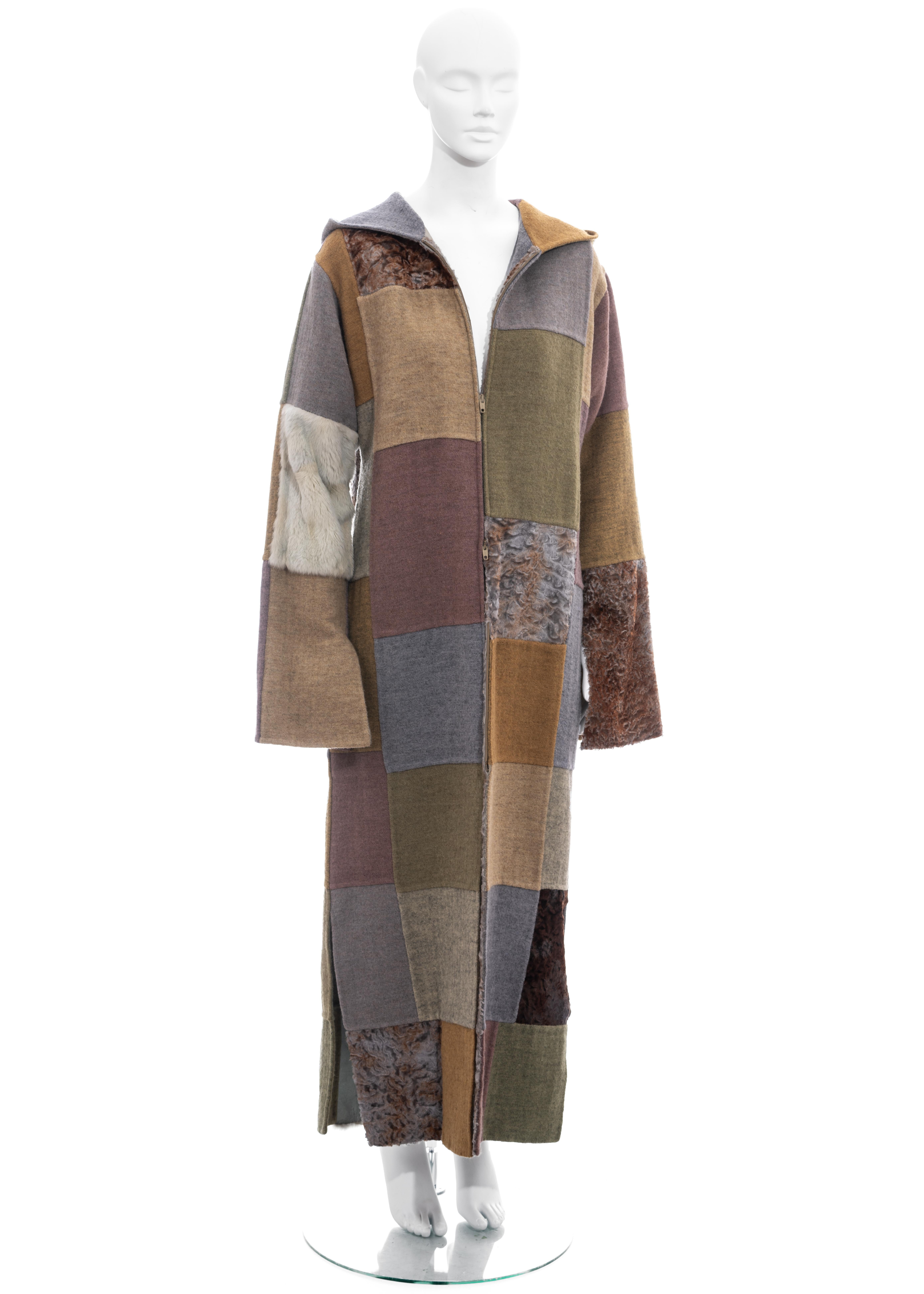 wool patchwork coat