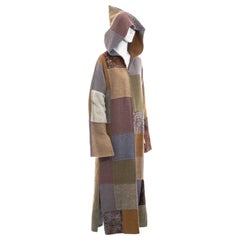 Manteau maxi en laine et fourrure patchwork multicolore Fendi by Karl Lagerfeld, A/H 1999