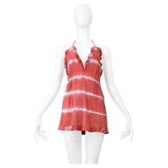 Fendi By Karl Lagerfeld Raspberry Tie Dye Suede Tunic With Rhinestones