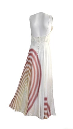 FENDI By KARL LAGERFELD Runway S/S 2008 Abstract Circle Print Silk Dress IT 40