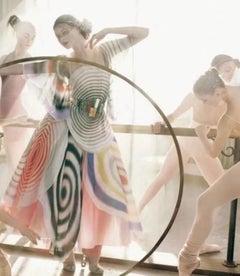 FENDI By KARL LAGERFELD Runway S/S 2008 Circle Print Silk Dress & Belt Ensemble