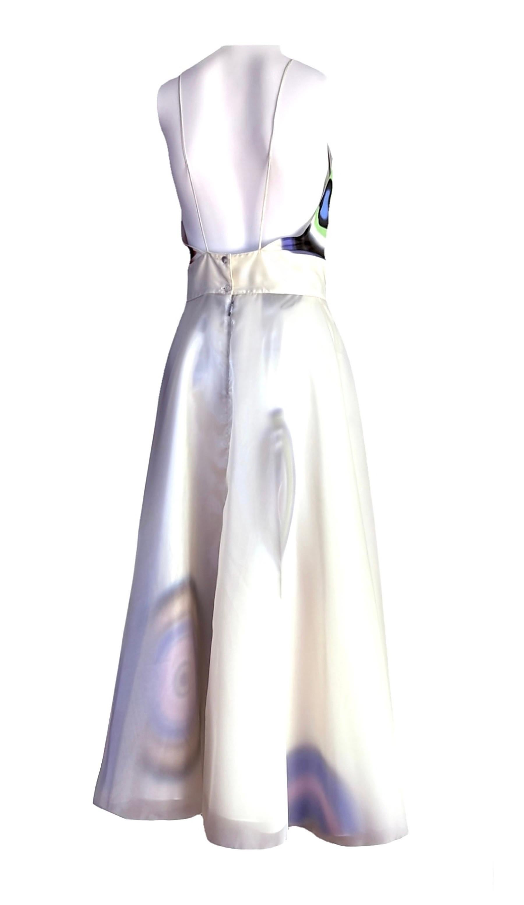 Donna Fendi By KARL Lagerfeld for Fendi: abito in seta con stampa a cerchio e cintura per la sfilata P/E 2008 in vendita