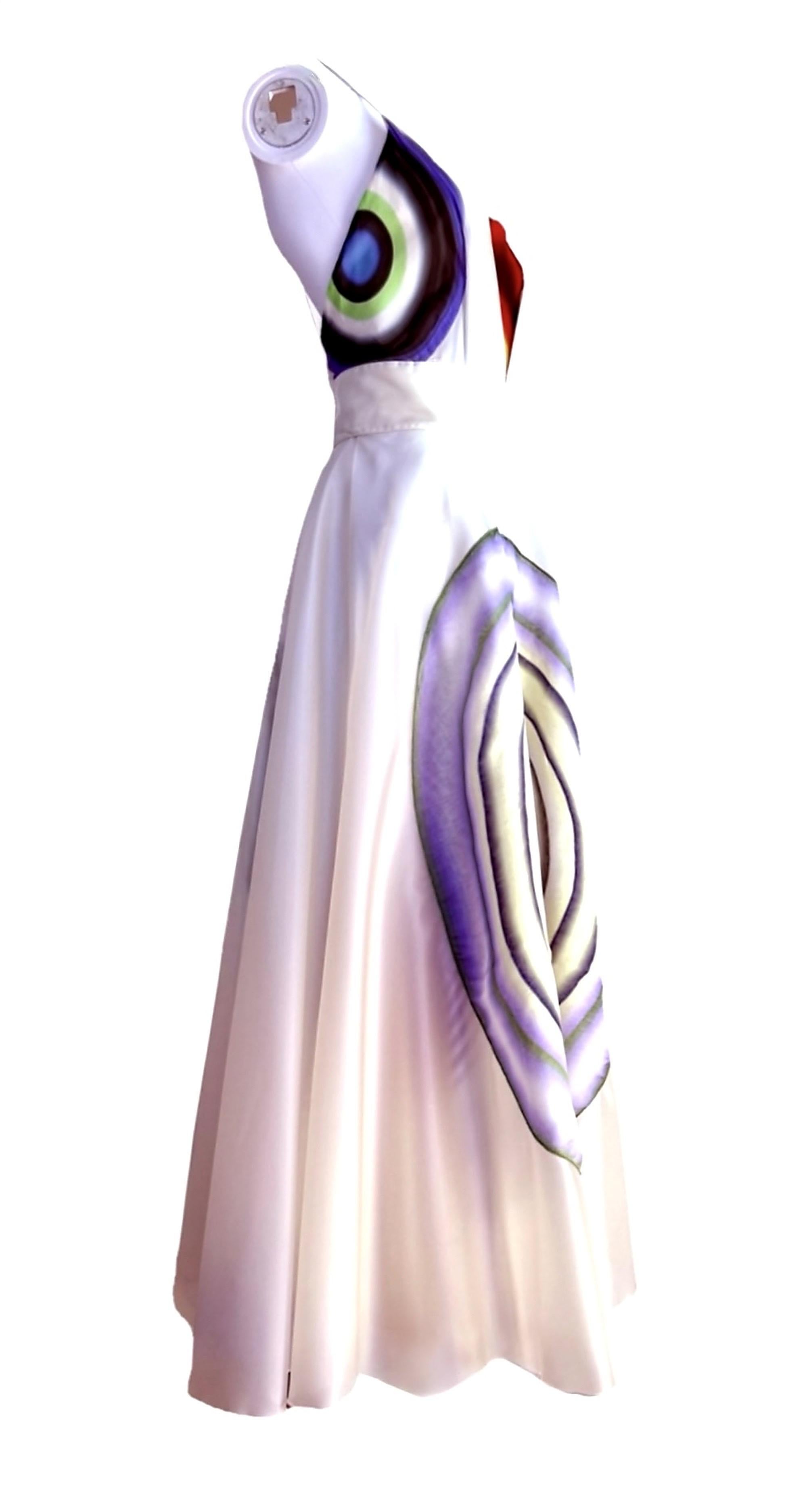 Fendi By KARL Lagerfeld for Fendi: abito in seta con stampa a cerchio e cintura per la sfilata P/E 2008 in vendita 1