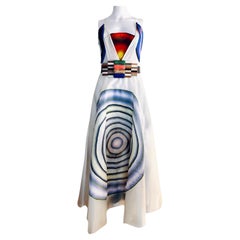 FENDI By KARL LAGERFELD Runway S/S 2008 Circle Print Silk Dress & Belt Ensemble
