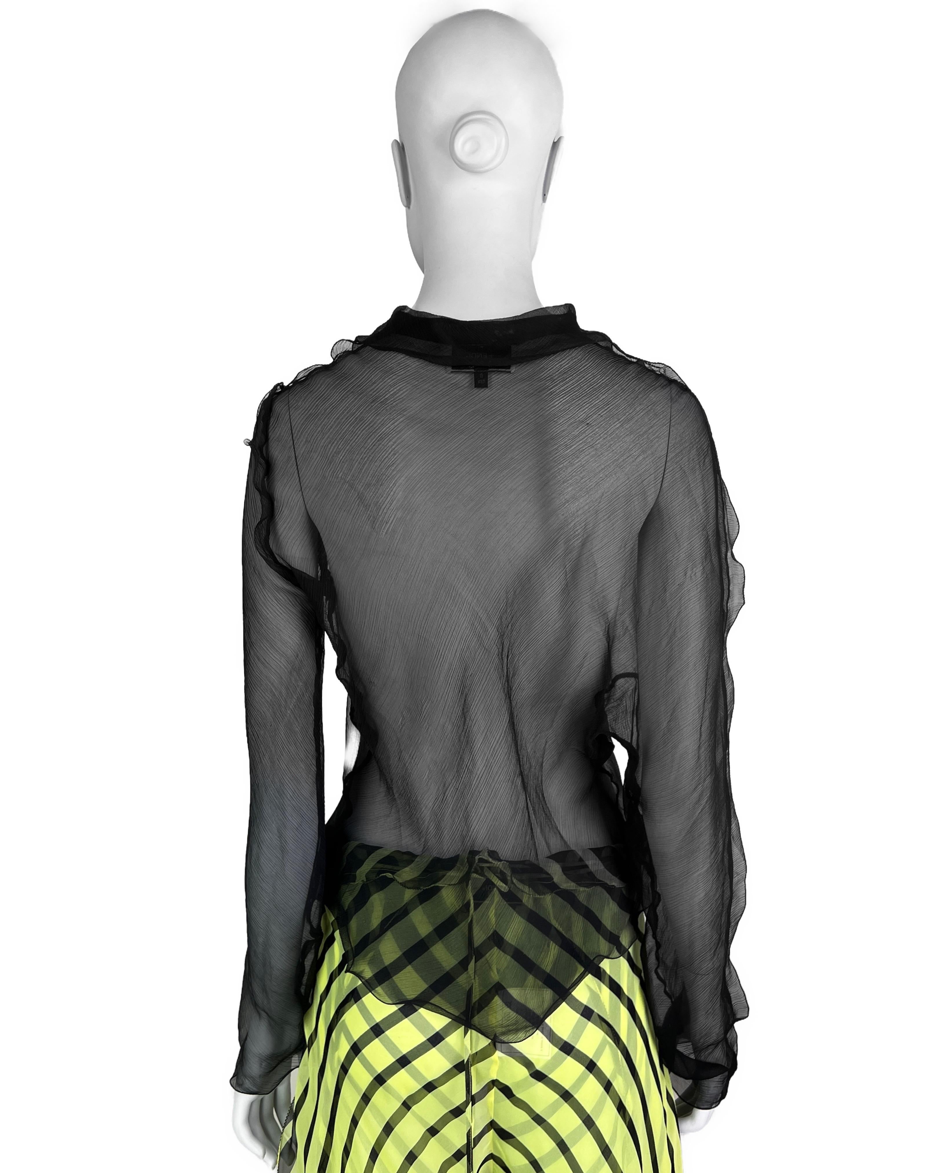 Fendi by Karl Lagerfeld Spring 2000 Asymmetrical Silk Blouse For Sale 1