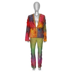 Fendi by Karl Lagerfeld Spring 2000 Rainbow Tapestry Pant Set